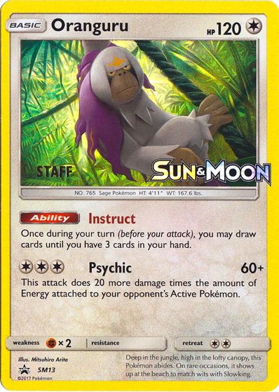 Oranguru (SM13) (Staff Prerelease Promo) [Sun & Moon: Black Star Promos] | Deep Dive Games St. Marys