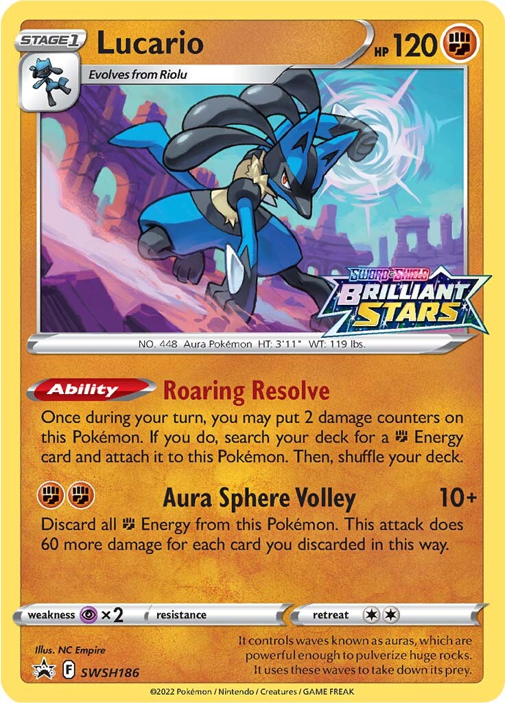 Lucario (SWSH186) (Prerelease Promo) [Sword & Shield: Black Star Promos] | Deep Dive Games St. Marys