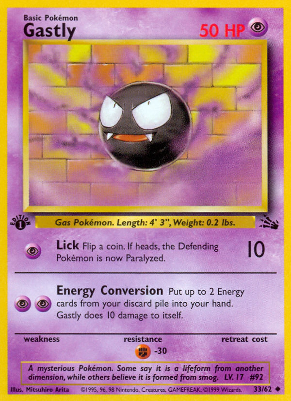 Gastly (33/62) [Fossil 1st Edition] | Deep Dive Games St. Marys