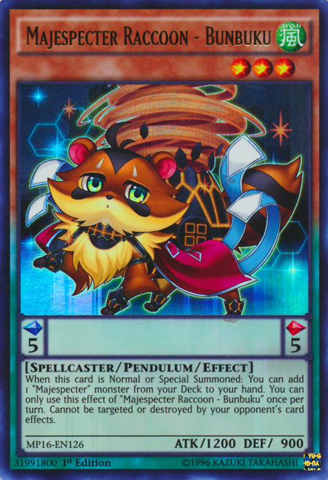 Majespecter Raccoon - Bunbuku [MP16-EN126] Ultra Rare | Deep Dive Games St. Marys