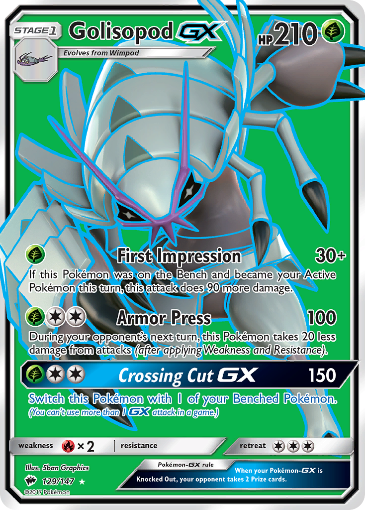 Golisopod GX (129/147) [Sun & Moon: Burning Shadows] | Deep Dive Games St. Marys