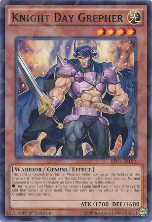 Knight Day Grepher [BP03-EN109] Shatterfoil Rare | Deep Dive Games St. Marys