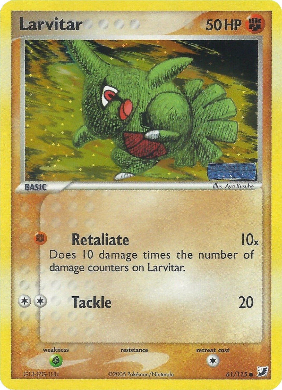 Larvitar (61/115) (Stamped) [EX: Unseen Forces] | Deep Dive Games St. Marys