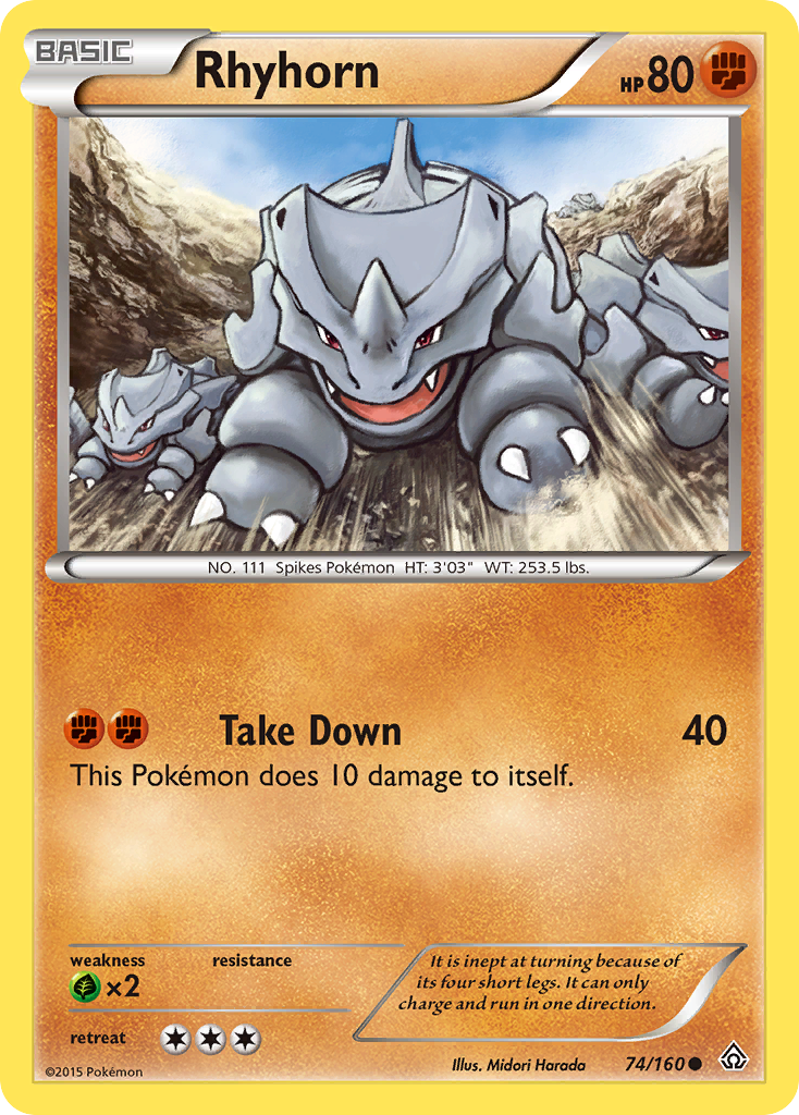 Rhyhorn (74/160) [XY: Primal Clash] | Deep Dive Games St. Marys