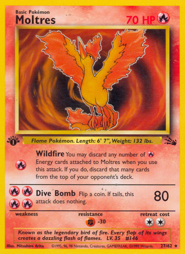 Moltres (27/62) [Fossil 1st Edition] | Deep Dive Games St. Marys