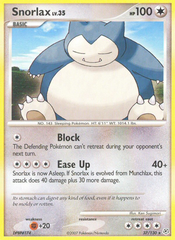 Snorlax (37/130) [Diamond & Pearl: Base Set] | Deep Dive Games St. Marys