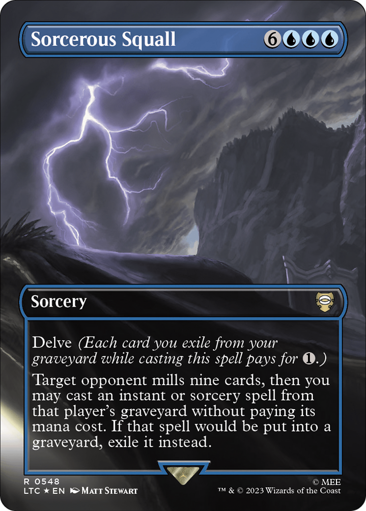 Sorcerous Squall (Borderless) (Surge Foil) [The Lord of the Rings: Tales of Middle-Earth Commander] | Deep Dive Games St. Marys