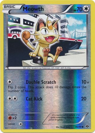 Meowth (80/99) (Mirror Reverse Holo) [Black & White: Next Destinies] | Deep Dive Games St. Marys