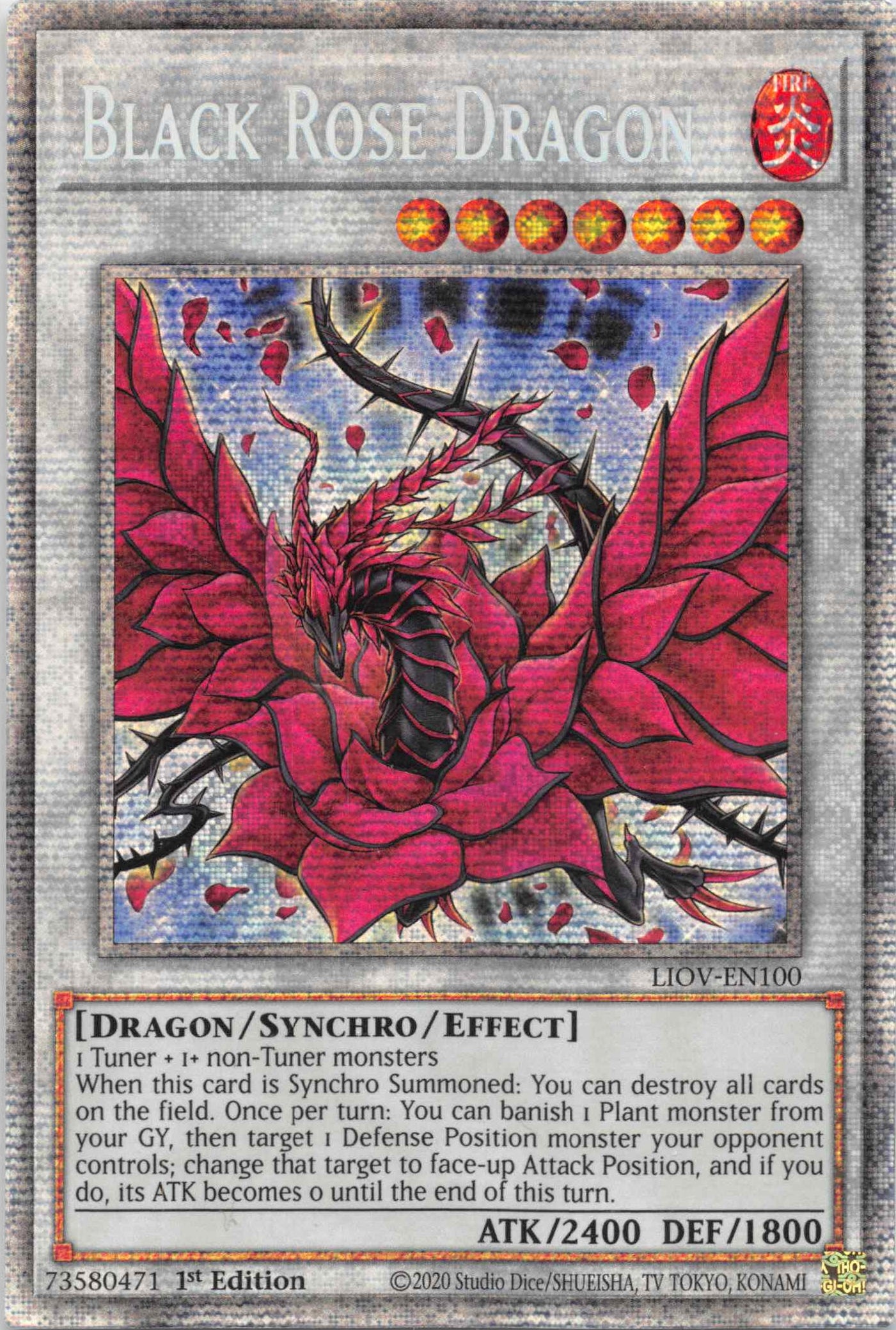 Black Rose Dragon [LIOV-EN100] Starlight Rare | Deep Dive Games St. Marys