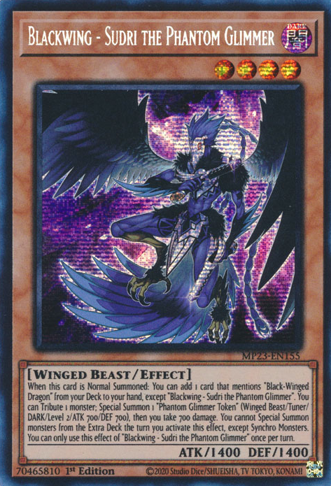 Blackwing - Sudri the Phantom Glimmer [MP23-EN155] Prismatic Secret Rare | Deep Dive Games St. Marys