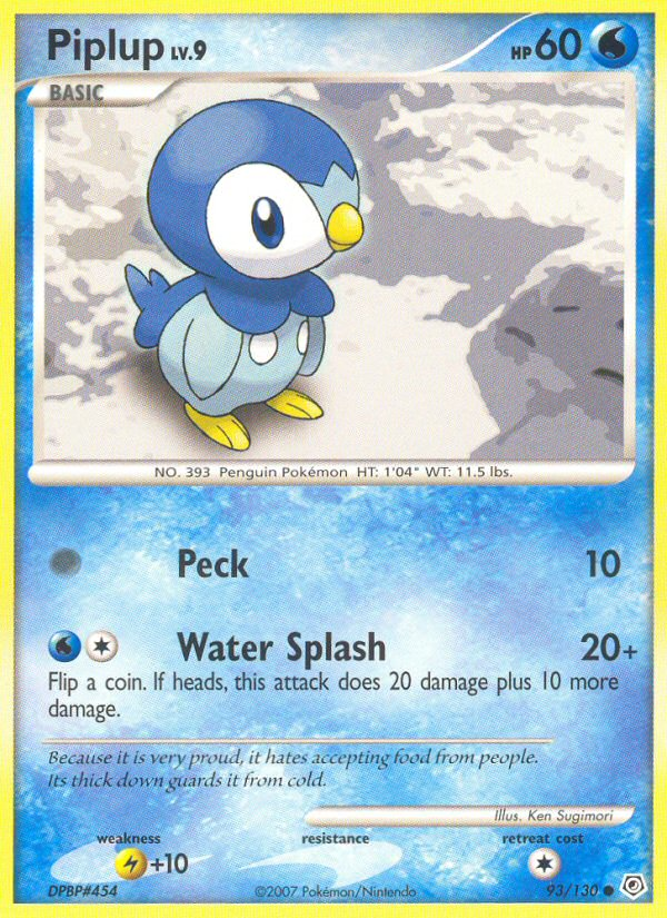 Piplup (93/130) [Diamond & Pearl: Base Set] | Deep Dive Games St. Marys