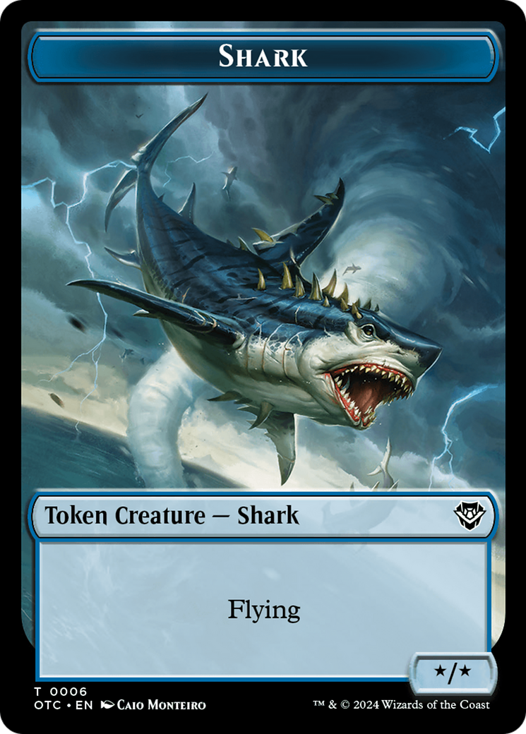 Ape // Shark Double-Sided Token [Outlaws of Thunder Junction Commander Tokens] | Deep Dive Games St. Marys