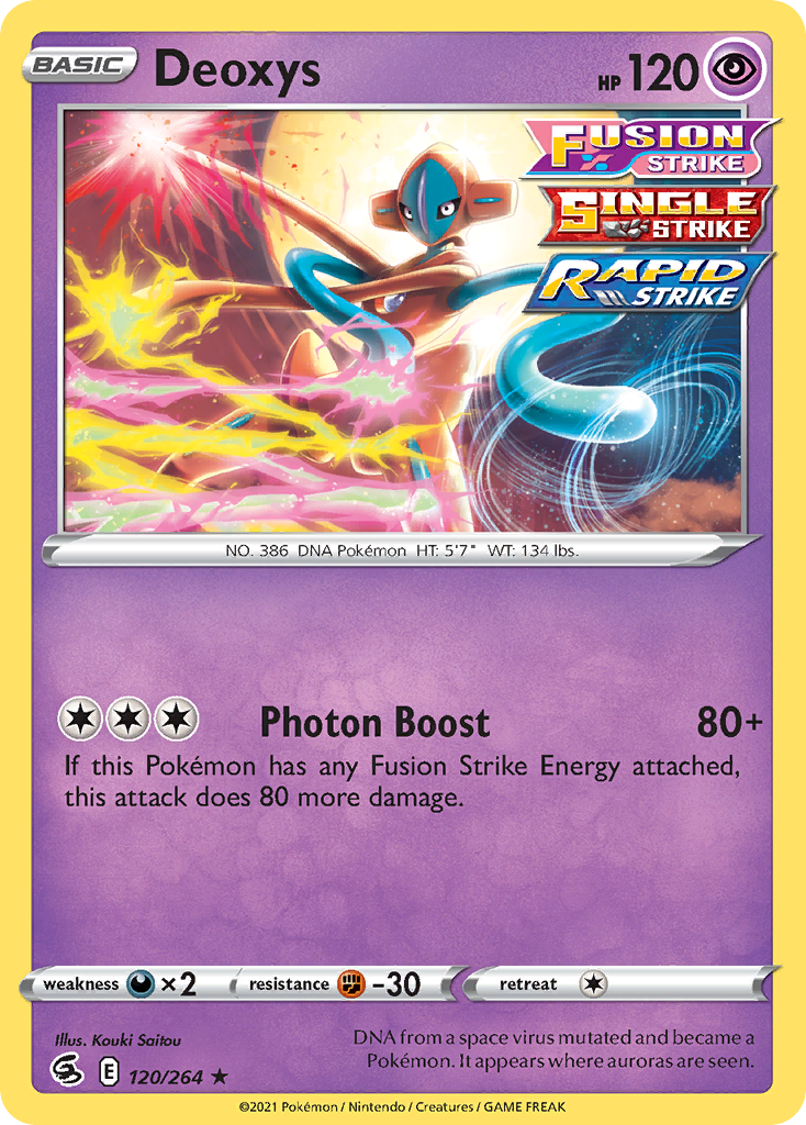 Deoxys (120/264) (Theme Deck Exclusive) [Sword & Shield: Fusion Strike] | Deep Dive Games St. Marys