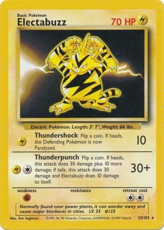 Electabuzz (20/102) [Base Set Unlimited] | Deep Dive Games St. Marys