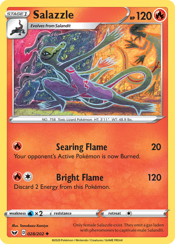 Salazzle (028/202) [Sword & Shield: Base Set] | Deep Dive Games St. Marys