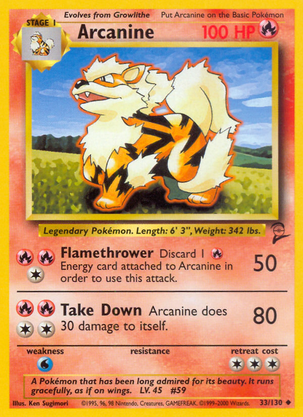 Arcanine (33/130) [Base Set 2] | Deep Dive Games St. Marys