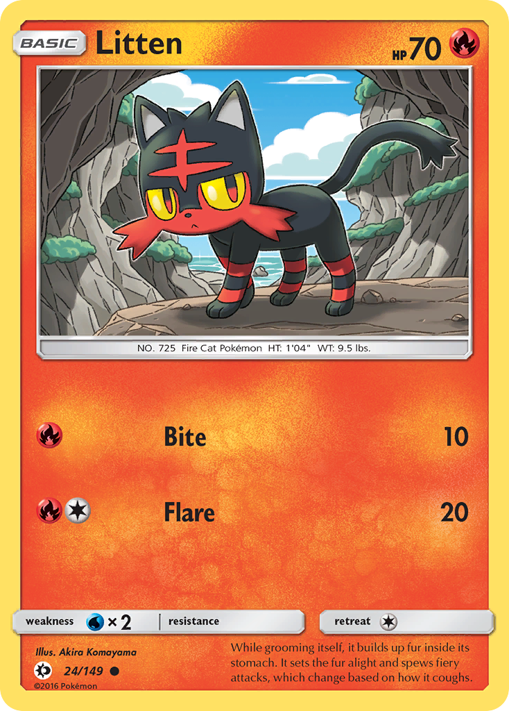 Litten (24/149) [Sun & Moon: Base Set] | Deep Dive Games St. Marys