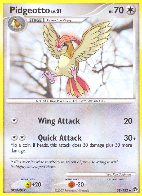 Pidgeotto (58/132) [Diamond & Pearl: Secret Wonders] | Deep Dive Games St. Marys