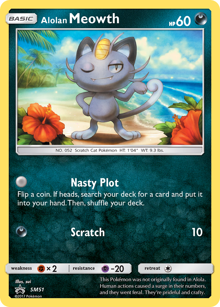 Alolan Meowth (SM51) [Sun & Moon: Black Star Promos] | Deep Dive Games St. Marys