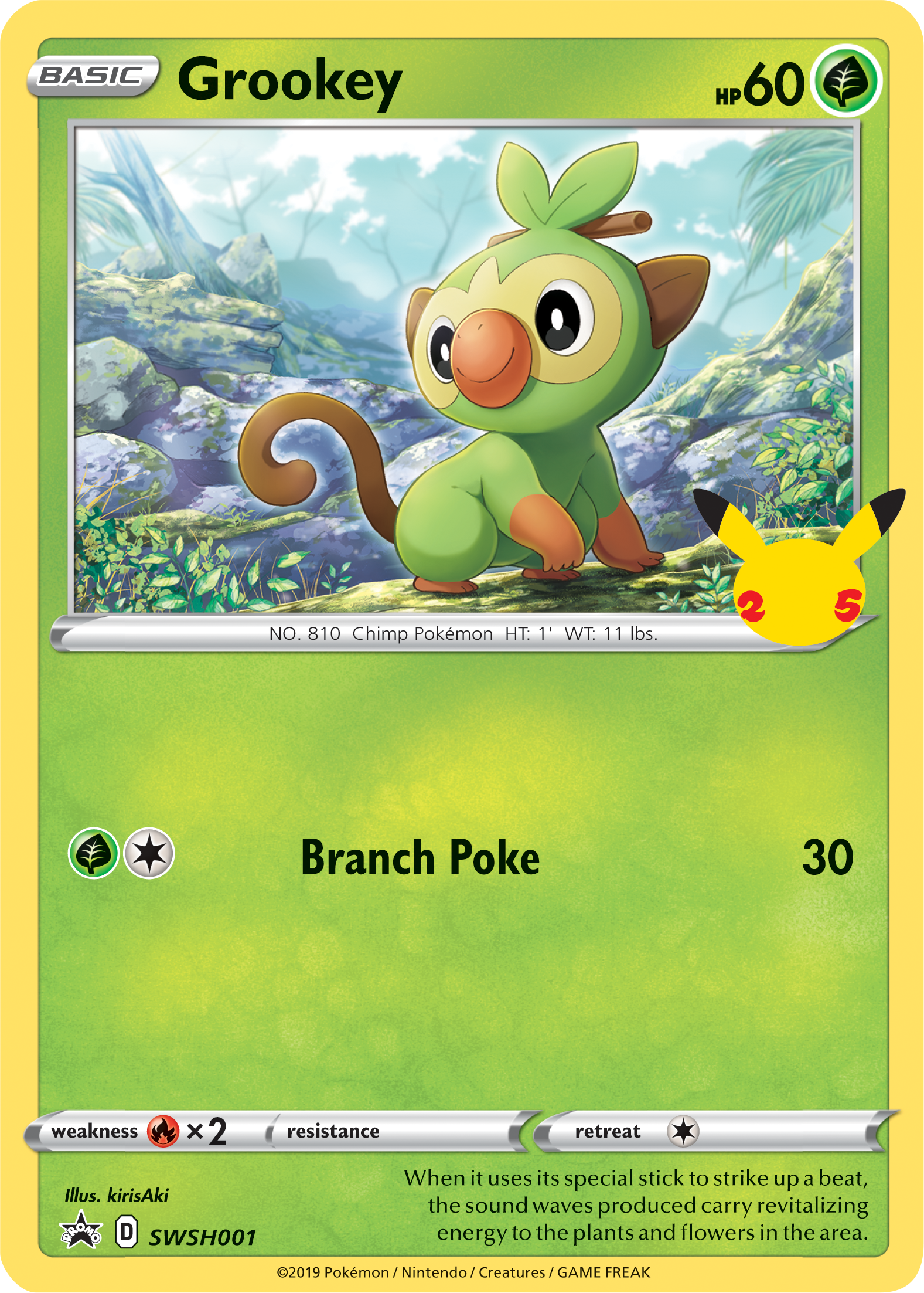 Grookey (SWSH001) (Jumbo Card) [First Partner Pack] | Deep Dive Games St. Marys