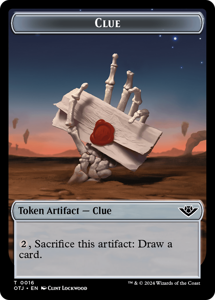 Eldrazi // Clue Double-Sided Token [Outlaws of Thunder Junction Commander Tokens] | Deep Dive Games St. Marys