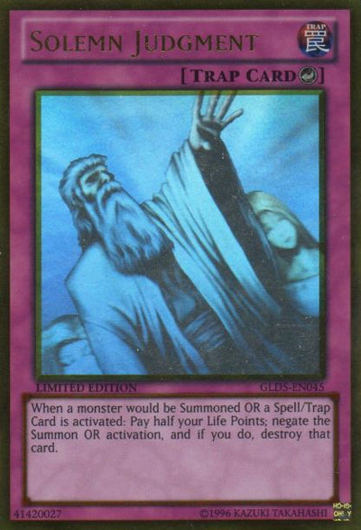 Solemn Judgment [GLD5-EN045] Ghost/Gold Rare | Deep Dive Games St. Marys