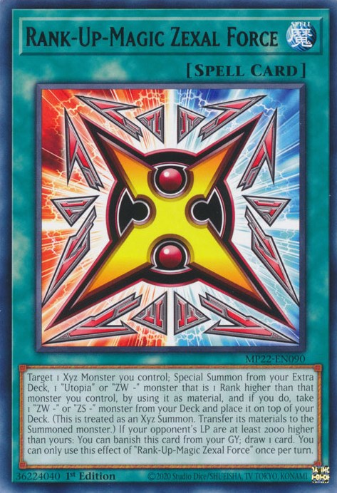 Rank-Up-Magic Zexal Force [MP22-EN090] Rare | Deep Dive Games St. Marys