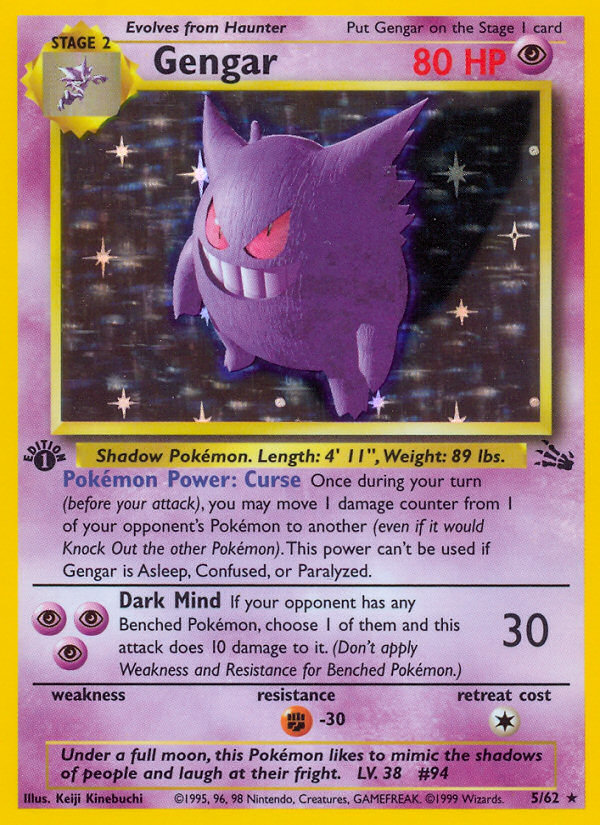 Gengar (5/62) [Fossil 1st Edition] | Deep Dive Games St. Marys