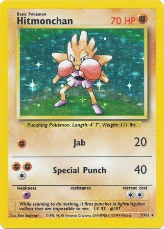 Hitmonchan (7/102) [Base Set Unlimited] | Deep Dive Games St. Marys