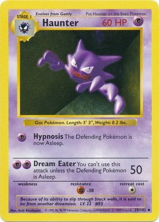 Haunter (29/102) [Base Set Shadowless Unlimited] | Deep Dive Games St. Marys