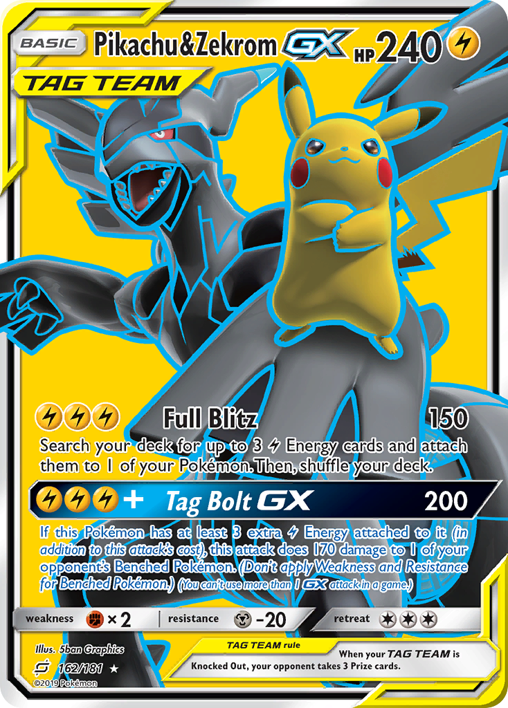 Pikachu & Zekrom GX (162/181) [Sun & Moon: Team Up] | Deep Dive Games St. Marys