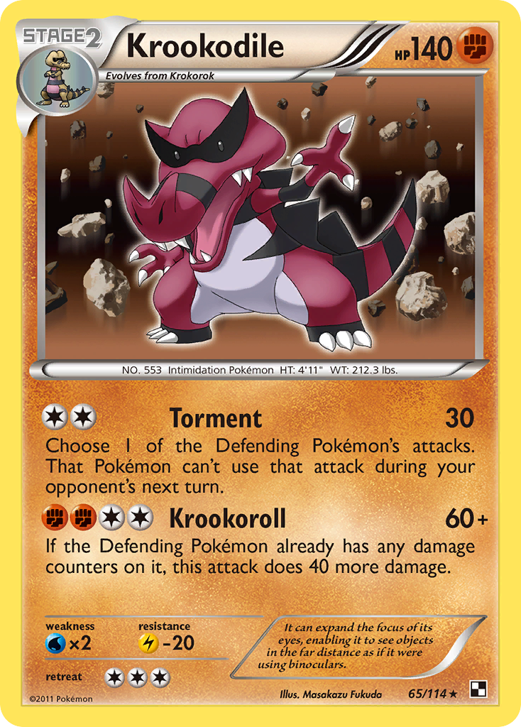 Krookodile (65/114) [Black & White: Base Set] | Deep Dive Games St. Marys