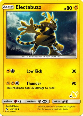 Electabuzz (43/156) (Pikachu Stamp #58) [Battle Academy 2020] | Deep Dive Games St. Marys
