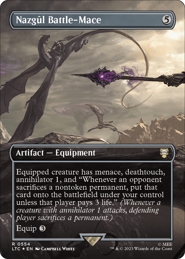 Nazgul Battle-Mace (Borderless) (Surge Foil) [The Lord of the Rings: Tales of Middle-Earth Commander] | Deep Dive Games St. Marys