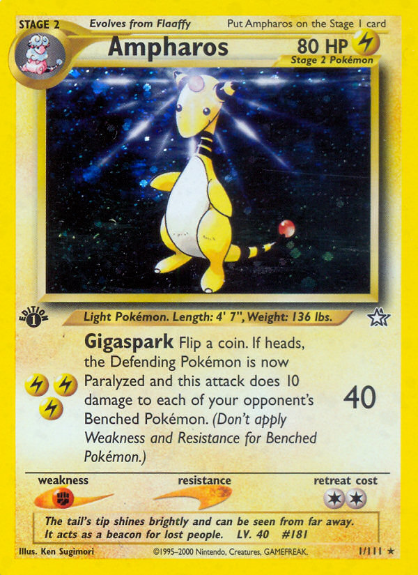 Ampharos (1/111) [Neo Genesis 1st Edition] | Deep Dive Games St. Marys