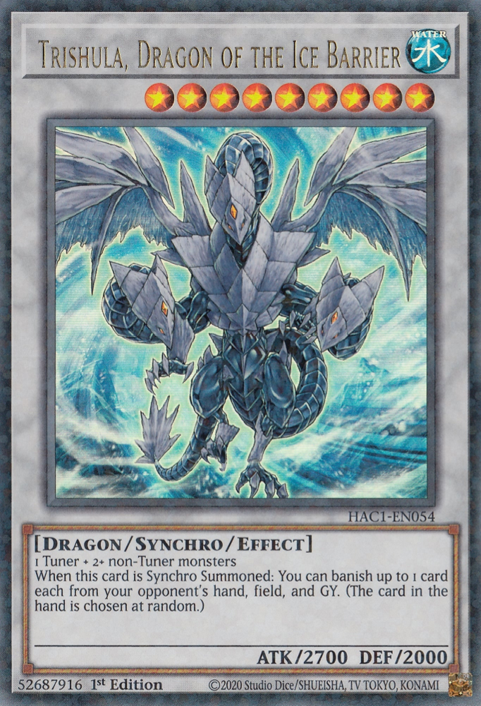 Trishula, Dragon of the Ice Barrier (Duel Terminal) [HAC1-EN054] Parallel Rare | Deep Dive Games St. Marys