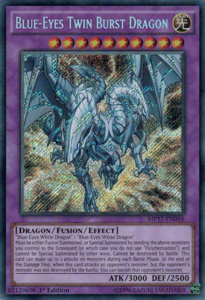 Blue-Eyes Twin Burst Dragon [MP17-EN056] Secret Rare | Deep Dive Games St. Marys