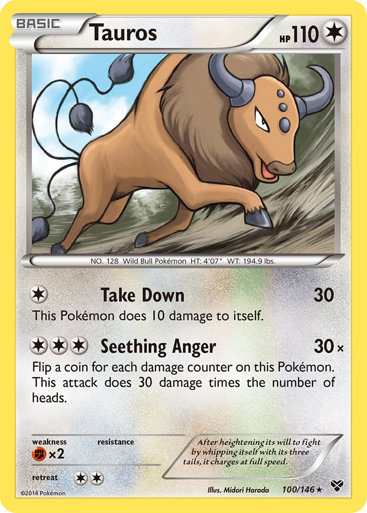 Tauros (100/146) [XY: Base Set] | Deep Dive Games St. Marys