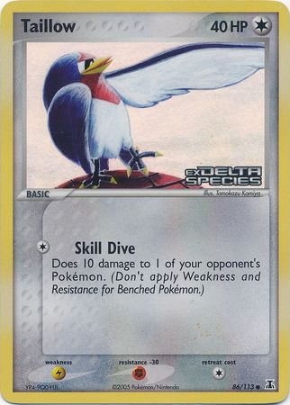 Taillow (86/113) (Stamped) [EX: Delta Species] | Deep Dive Games St. Marys