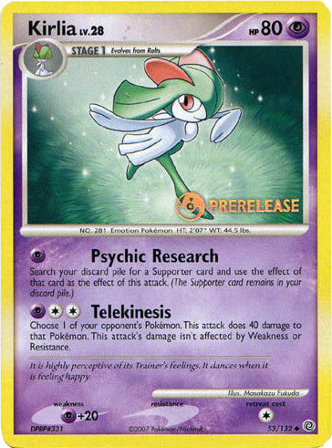 Kirlia (53/132) (Prerelease Promo) [Diamond & Pearl: Black Star Promos] | Deep Dive Games St. Marys