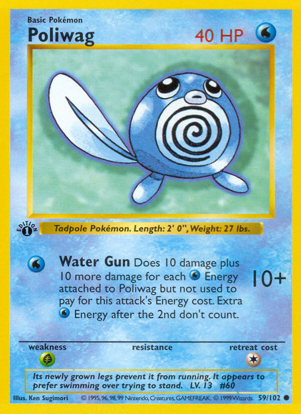 Poliwag (59/102) (Shadowless) [Base Set 1st Edition] | Deep Dive Games St. Marys