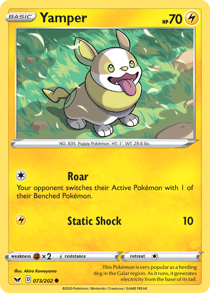 Yamper (073/202) [Sword & Shield: Base Set] | Deep Dive Games St. Marys