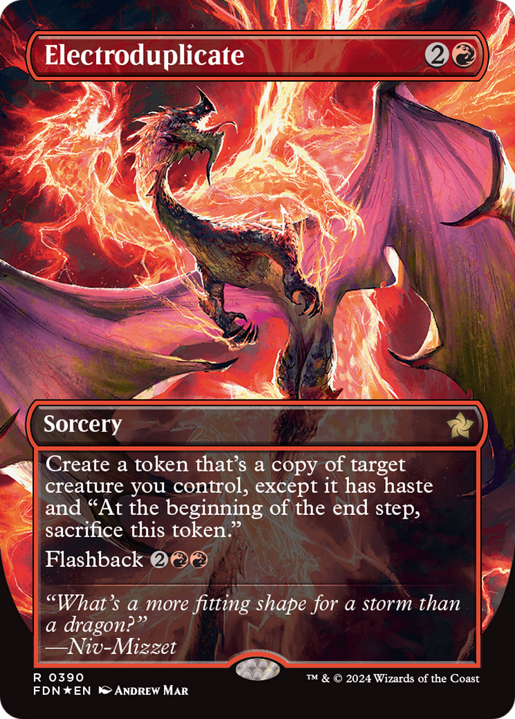 Electroduplicate (Borderless) (Mana Foil) [Foundations] | Deep Dive Games St. Marys