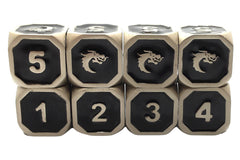 Old School DnD RPG Metal Dice D6 Set: Elven Forged - Black w/ Silver | Deep Dive Games St. Marys