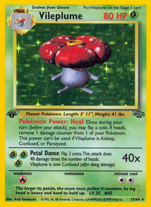 Vileplume (15/64) [Jungle 1st Edition] | Deep Dive Games St. Marys