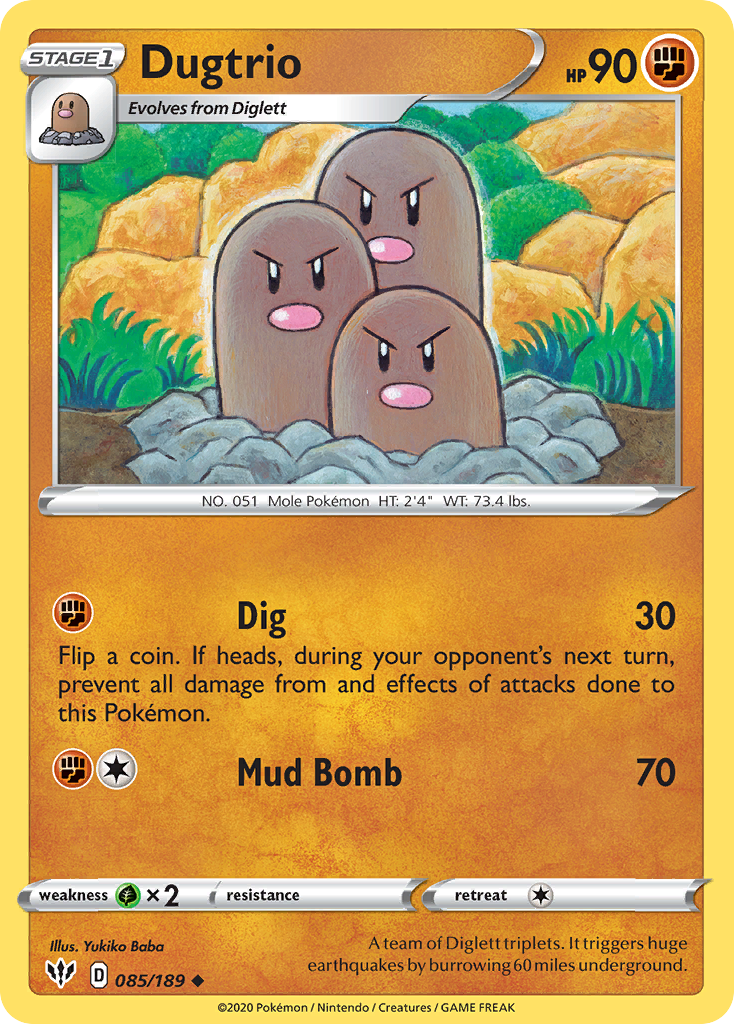 Dugtrio (085/189) [Sword & Shield: Darkness Ablaze] | Deep Dive Games St. Marys