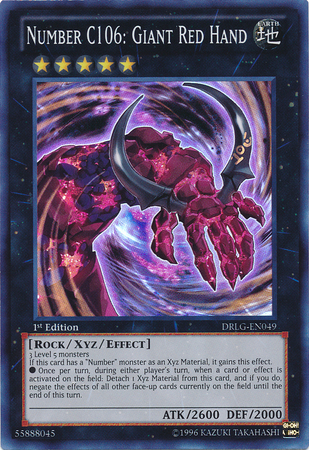 Number C106: Giant Red Hand [DRLG-EN049] Super Rare | Deep Dive Games St. Marys