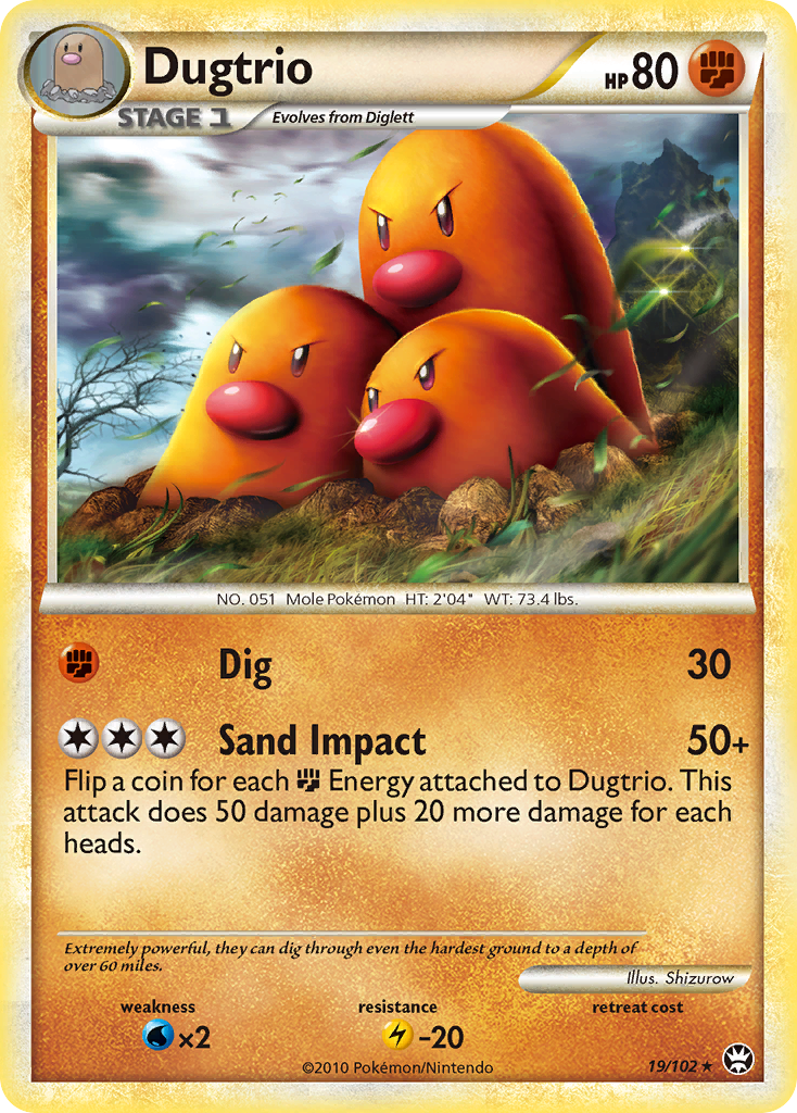 Dugtrio (19/102) [HeartGold & SoulSilver: Triumphant] | Deep Dive Games St. Marys