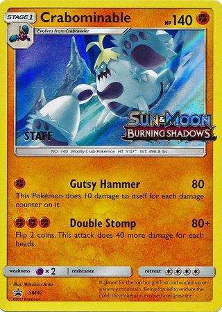 Crabominable (SM47) (Staff Prerelease Promo) [Sun & Moon: Black Star Promos] | Deep Dive Games St. Marys