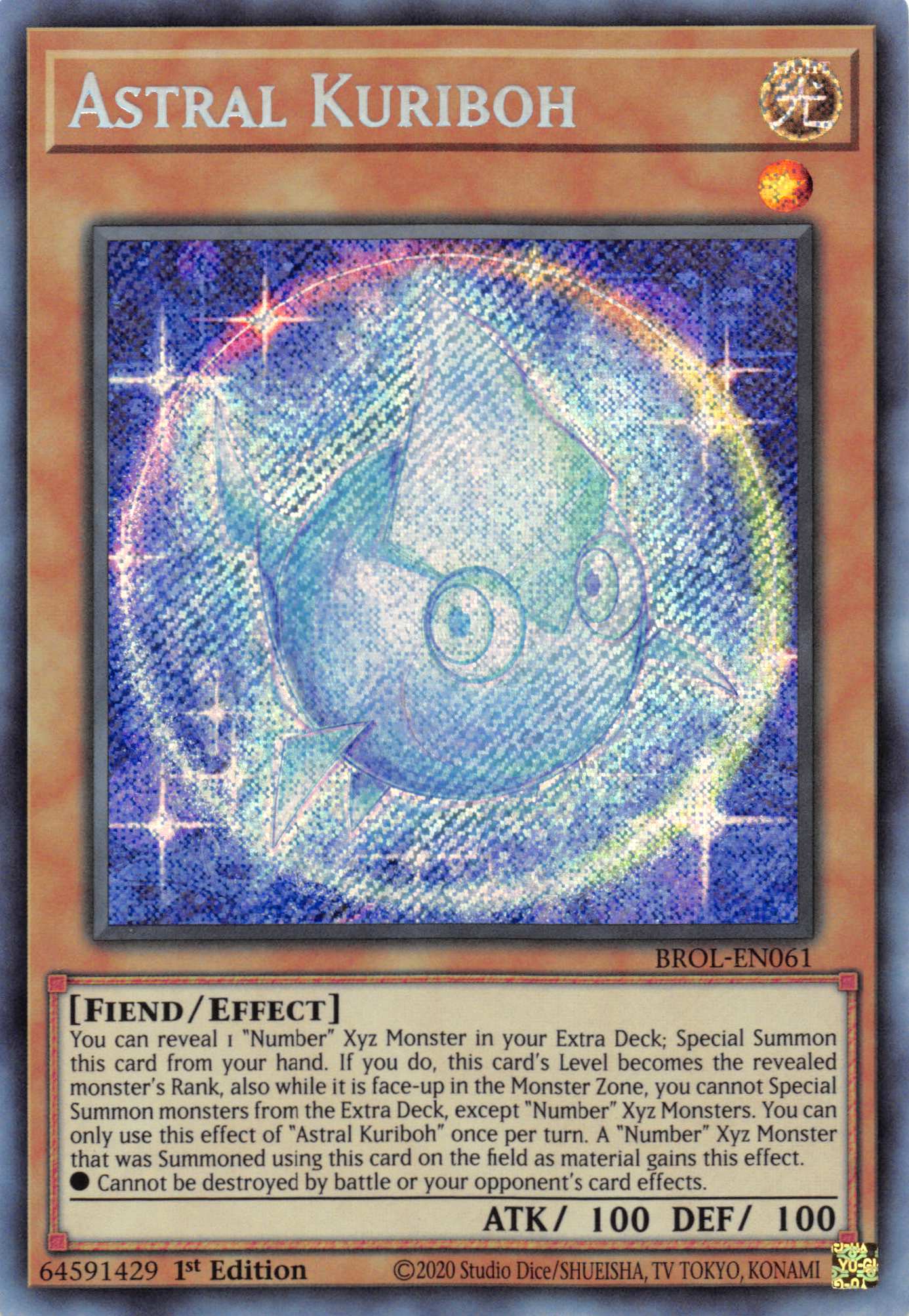 Astral Kuriboh [BROL-EN061] Secret Rare | Deep Dive Games St. Marys